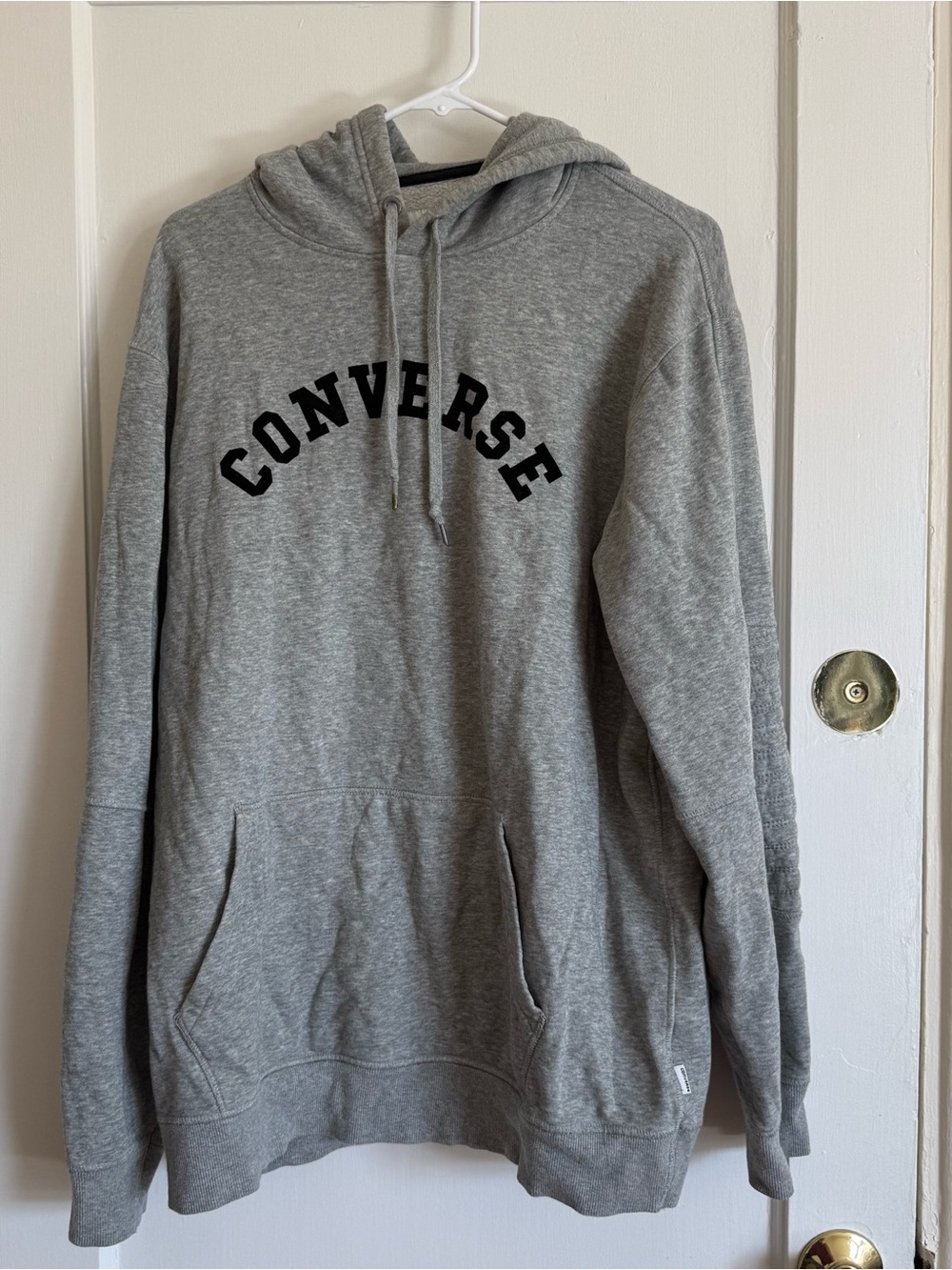 Converse Gray Hooded Pullover with Black Logo